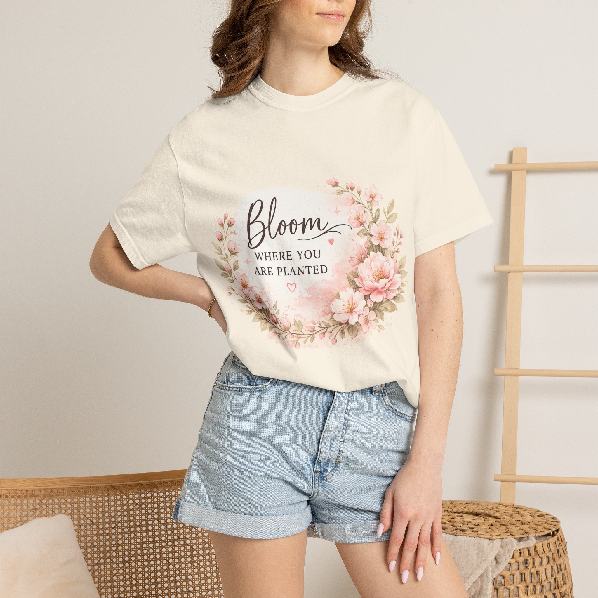 Bloom Where You Are Planted Floral T-Shirt — Cottagecore Wildflower Inspirational Shirt